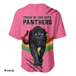 NRL Panthers Baseball Jersey Shirt Premiers Three Peat Proud Of Our Boys Pink