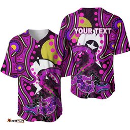 Custom Personalised NAIDOC Aboriginal Lizard Baseball Jersey Shirt Pink Style