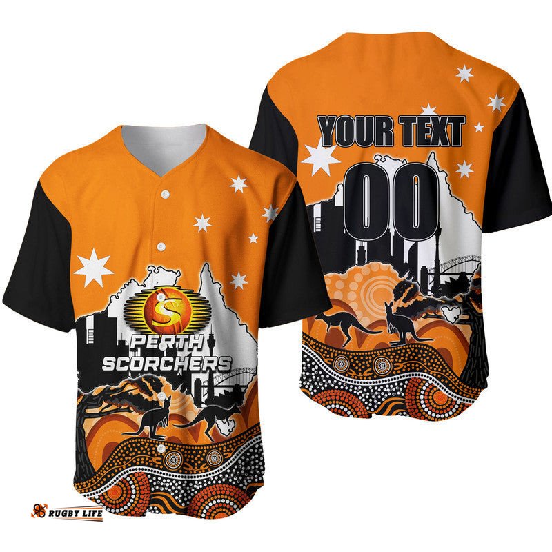 Custom Personalised And Number Happy Australia Day Perth Scorchers Baseball Jersey Shirt