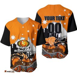 Custom Personalised And Number Happy Australia Day Perth Scorchers Baseball Jersey Shirt