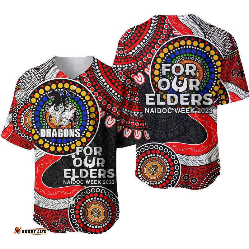 Dragons Rugby Baseball Jersey Shirt NAIDOC Aboriginal
