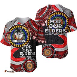 Dragons Rugby Baseball Jersey Shirt NAIDOC Aboriginal