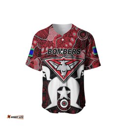 Custom Personalised Bombers Australian Football Torres Strait Islanders Mix Aboriginal Baseball Jersey Shirt