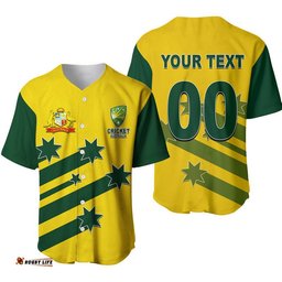 Custom Personalised And Number Australia Cricket Baseball Jersey Shirt Style 1999 No.2