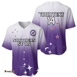 Custom Text And Number Aotearoa Northern Stars Netball Sporty Style Baseball Jersey Shirt