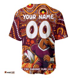 Custom Australia NAIDOC Week 2024 Baseball Jersey Shirt Brisbane Broncos Mascot Keep The Fire Burning