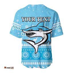 Custom Personalised Sharks Baseball Jersey Shirt Christmas Cronulla Sutherland