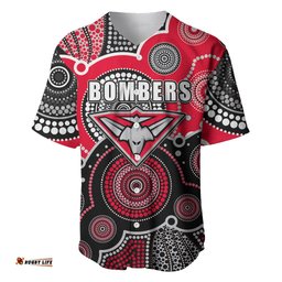 Custom Personalised And Number Bombers AFL Baseball Jersey Shirt Aboriginal Patterns 08