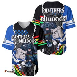 NRL Combine Bulldogs and Panthers Baseball Jersey Shirt