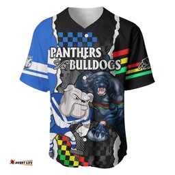 NRL Combine Bulldogs and Panthers Baseball Jersey Shirt