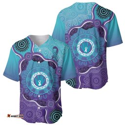 Australia Indigenous Baseball Jersey Shirt Suicide Prevention Month Ribbon Aboriginal Art