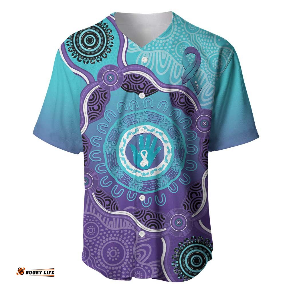 Australia Indigenous Baseball Jersey Shirt Suicide Prevention Month Ribbon Aboriginal Art