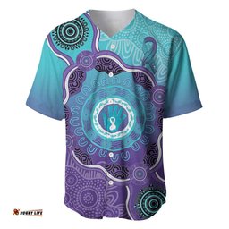 Australia Indigenous Baseball Jersey Shirt Suicide Prevention Month Ribbon Aboriginal Art