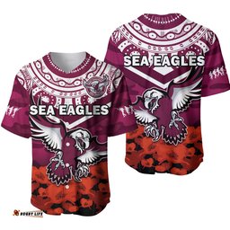 Sea Eagles Rugby ANZAC Rugby Baseball Jersey Shirt Camouflage Mix Indigenous Ver.01
