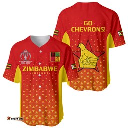 Zimbabwe Cricket Baseball Jersey Shirt Go Chevrons Dynamic Version