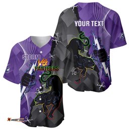 Personalised Storm And Panthers Rugby 2024 Baseball Jersey Shirt Go Champions Grand Final Dynamic Style
