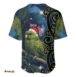 New Zealand Christmas Baseball Jersey Shirt Cute Kakapo Meri Kirihimete Maori Koru