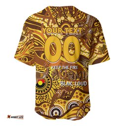 Custom NAIDOC Week 2024 Hawks Baseball Jersey Shirt Aboriginal Animals Keep The Fire Burning