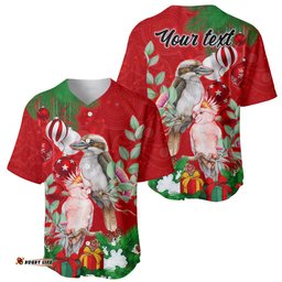 Personalised Kookaburra Lover Baseball Jersey Shirt Australia Merry Christmas Aboriginal Red Style