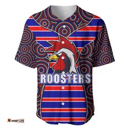 NRL Rooster Baseball Jersey Shirt Mix Dot Aboriginal