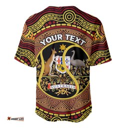 Personalised Australia Tennis Baseball Jersey Shirt Aussie Indigenous Art