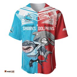 Custom Dolphins and Shark Baseball Jersey Shirt Together Sporty Style