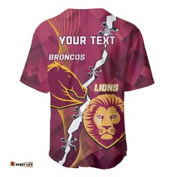 Personalised Lions Football And Broncos Rugby Baseball Jersey Shirt Sporty Version