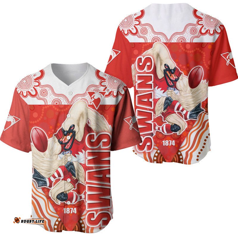 Sydney Swans Aboriginal Style Baseball Jersey Shirt