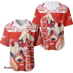 Sydney Swans Aboriginal Style Baseball Jersey Shirt