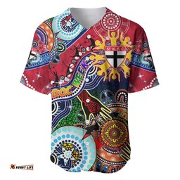 Custom NAIDOC Week 2024 St Kilda Saints Baseball Jersey Shirt Australia Aboriginal Dot Painting