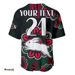 Custom Personalised NRL Rabbitohs Rugby Baseball Jersey Shirt The Bunnies 1908 Aboriginal