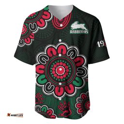 Custom Personalised NRL Rabbitohs Rugby Baseball Jersey Shirt The Bunnies 1908 Aboriginal