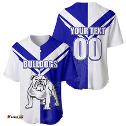 Custom Text And Number NRL Bulldogs Baseball Jersey Shirt Mix Jersey