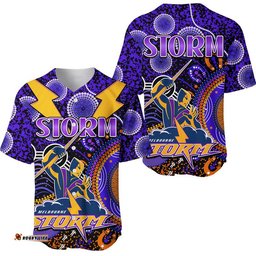 Custom Personalised Storm Rugby Baseball Jersey Shirt Aboriginal Dots