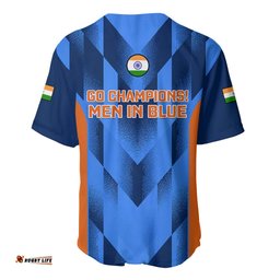 India Cricket Baseball Jersey Shirt Men In Blue Go Champions World Cup