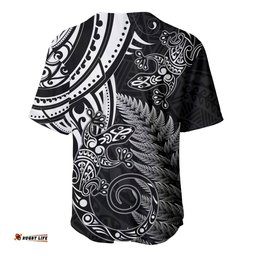 New Zealand Lizard Baseball Jersey Shirt Silver Fern Aotearoa Maori