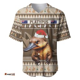 Aussie Platypus Baseball Jersey Shirt Merry Christmas