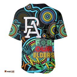 Port Adelaide Football Aboriginal Art Baseball Jersey Shirt NAIDOC Indigenous Tribal