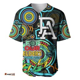 Port Adelaide Football Aboriginal Art Baseball Jersey Shirt NAIDOC Indigenous Tribal