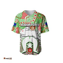 Custom Personalised Rabbitohs Torres Strait Islanders Mix Aboriginal Baseball Jersey Shirt