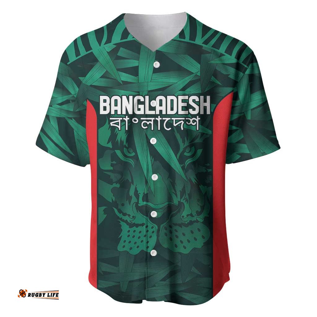 Royal Bengal Tiger Bangladesh Cricket Custom Baseball Jersey Shirt The Red and Green Version