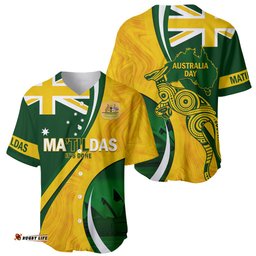 Matildas Soccer Baseball Jersey Shirt 2024 Happy Australia Day Kangaroo Aussie Proud National Color
