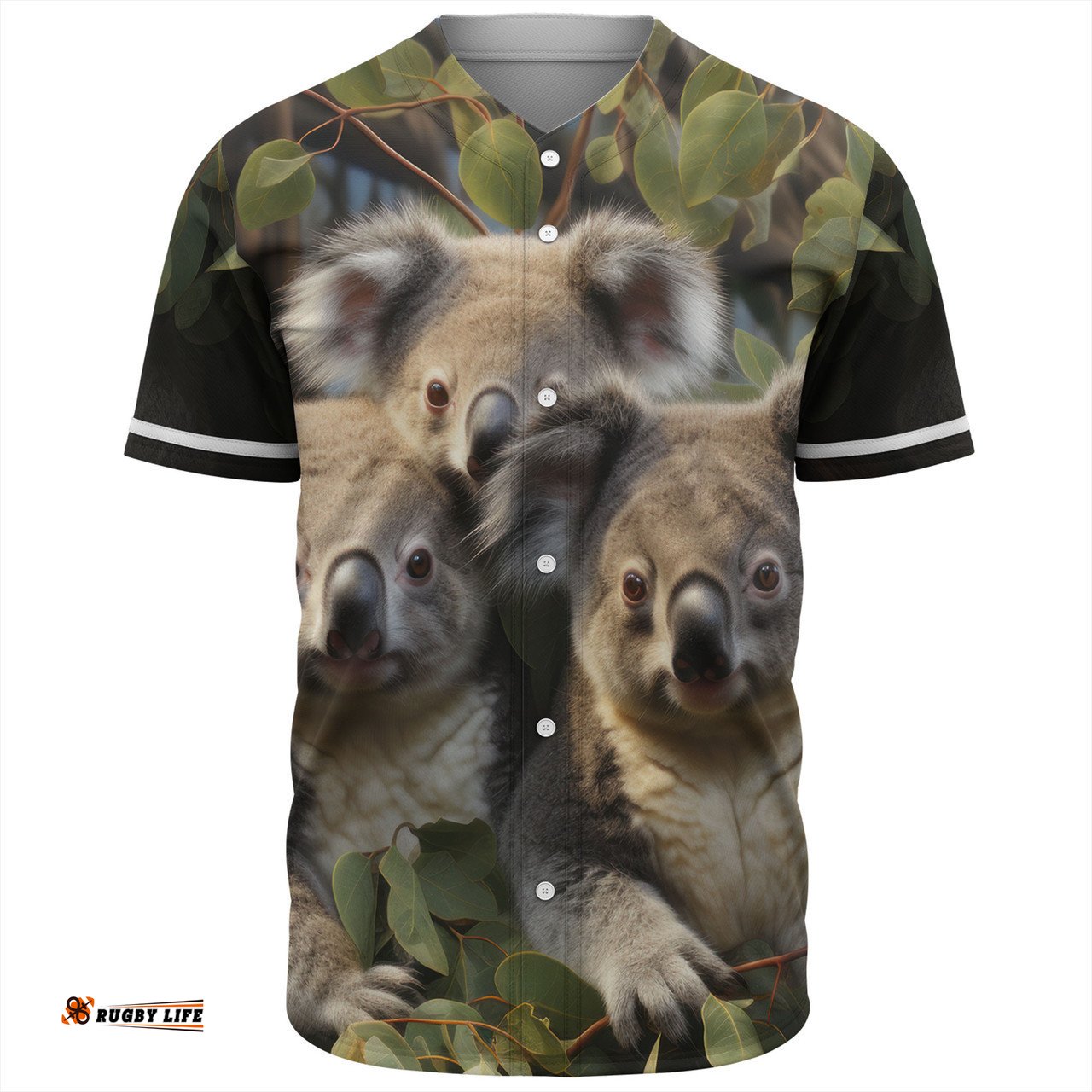 Australia Koala Baseball Shirt - Three Koalas with Gum Trees Ver1 Baseball Shirt