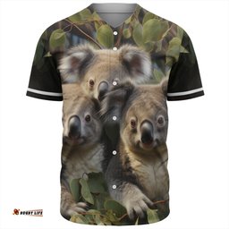 Australia Koala Baseball Shirt - Three Koalas with Gum Trees Ver1 Baseball Shirt