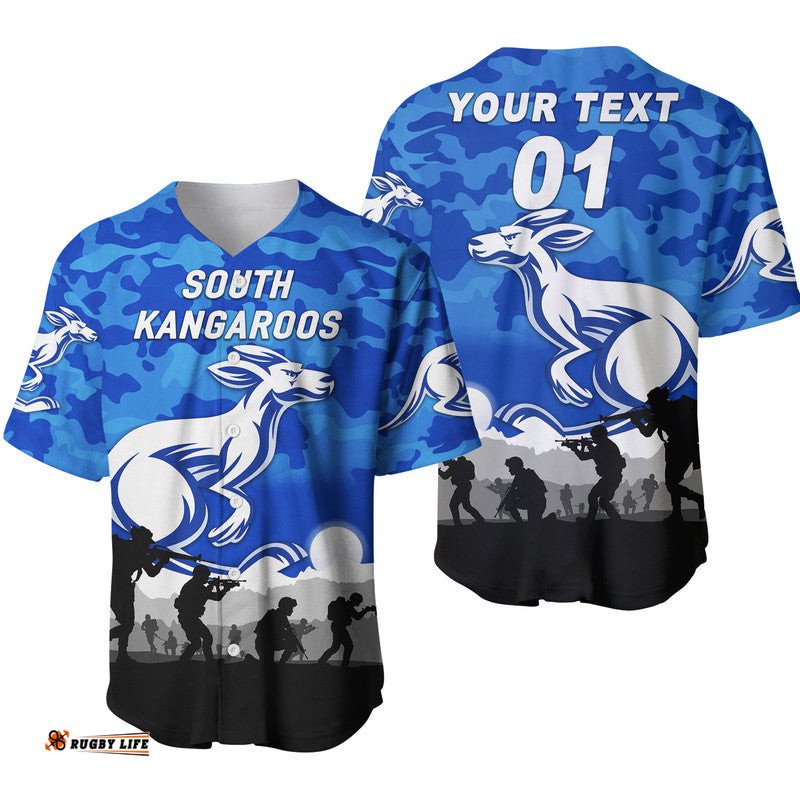 Custom Personalised South Alice Football Club Kangaroos ANZAC Baseball Jersey Shirt Simple Style