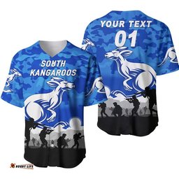 Custom Personalised South Alice Football Club Kangaroos ANZAC Baseball Jersey Shirt Simple Style