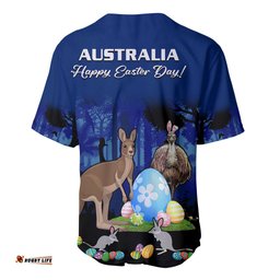 Australia Kangaroo Emu And Bilby Happy Easter Day Baseball Jersey Shirt