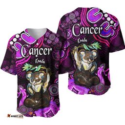 Australian Astrology Baseball Jersey Shirt Cancer Koala Zodiac Aboriginal Vibes Pink