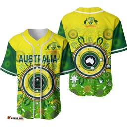 Australia Cricket Baseball Jersey Shirt Aboriginal National Color Champion Ver.02