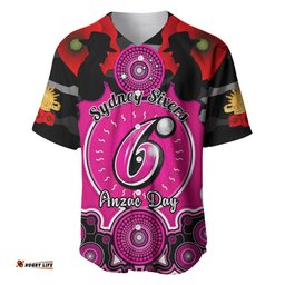 Sydney Sixers ANZAC 2024 Baseball Jersey Shirt Lest We Forget Poppy Mix Camouflage